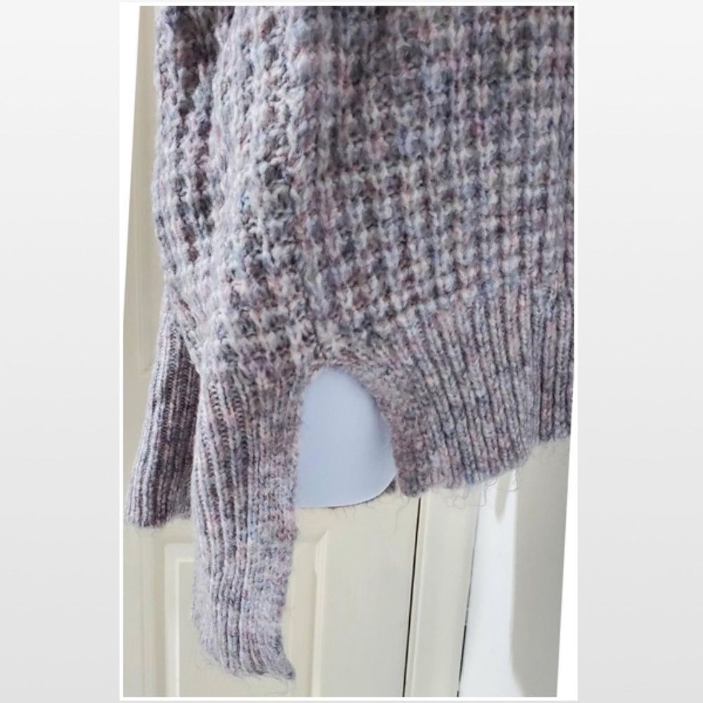 New Falls Creek Sweater Womens Plus 3X Hi Low Purple Grey Ombre Fuzzy Knit NWT - Picture 7 of 16